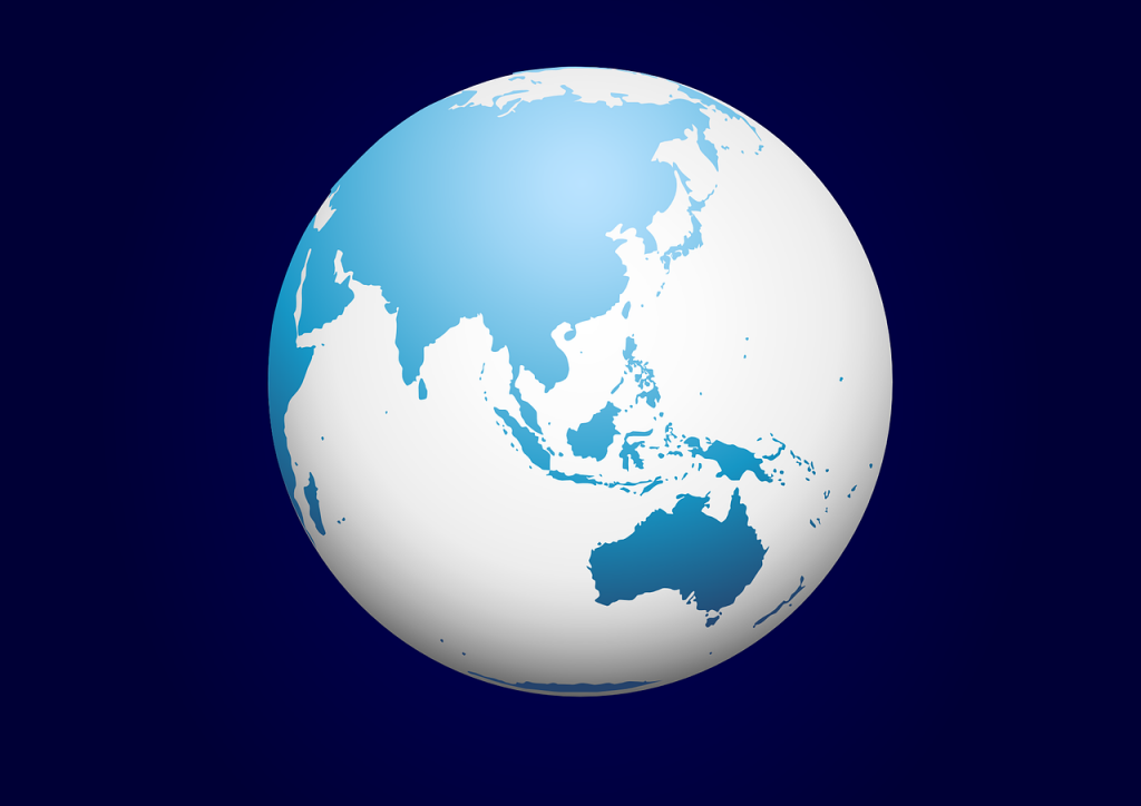 Planet Earth, with Australia showing